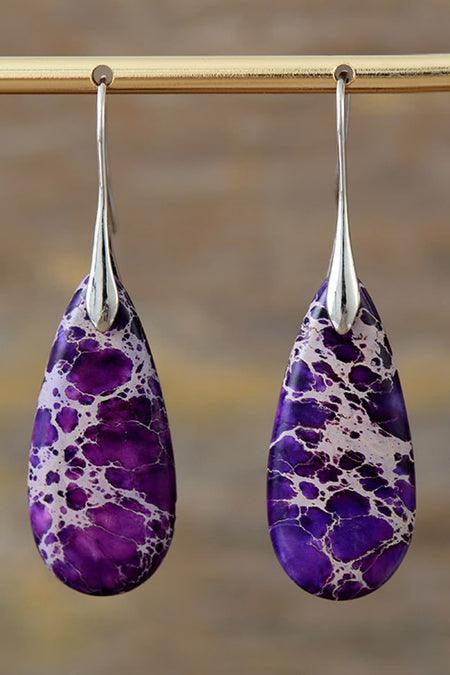 Handmade Teardrop Shape Natural Stone Dangle Earrings - S. M. & Co. Earrings