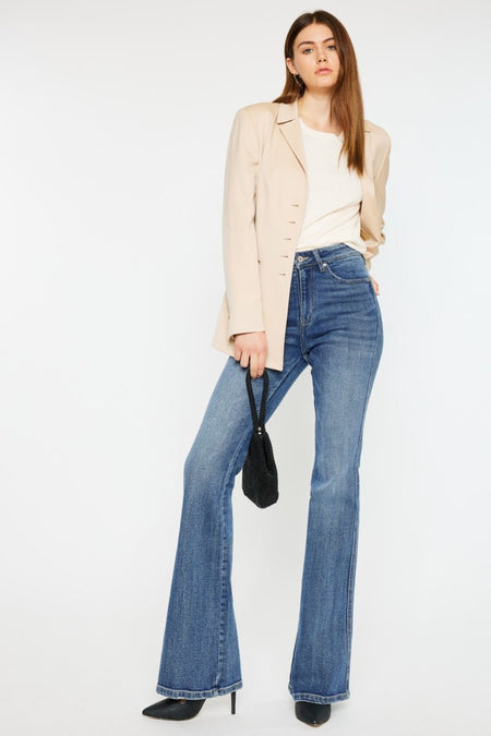 Kancan Cat's Whiskers High Waist Flare Jeans - S. M. & Co. Denim Jeans