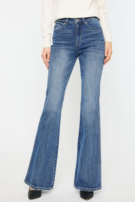 Kancan Cat's Whiskers High Waist Flare Jeans - S. M. & Co. Denim Jeans