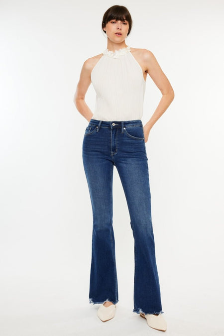 Kancan Cat's Whiskers Raw Hem Flare Jeans - S. M. & Co. Denim Jeans