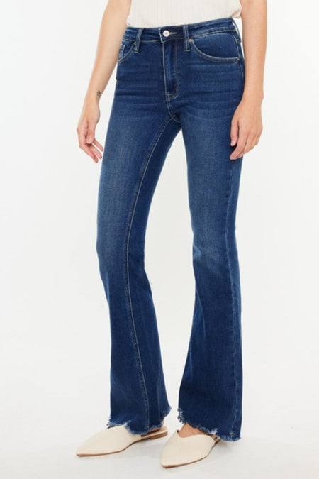 Kancan Cat's Whiskers Raw Hem Flare Jeans - S. M. & Co. Denim Jeans