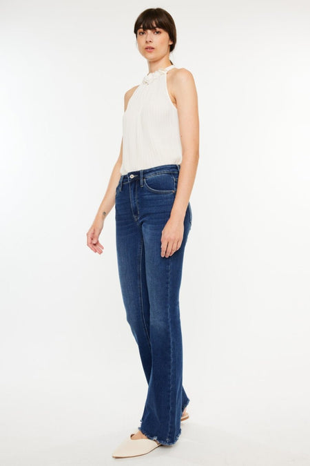 Kancan Cat's Whiskers Raw Hem Flare Jeans - S. M. & Co. Denim Jeans