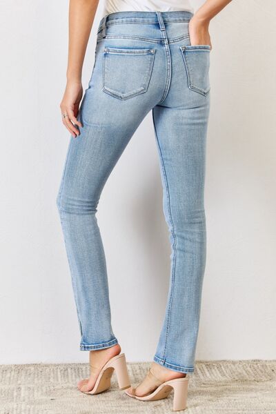 Kancan Full Size Mid Rise Y2K Slit Bootcut Jeans - AnAs Market