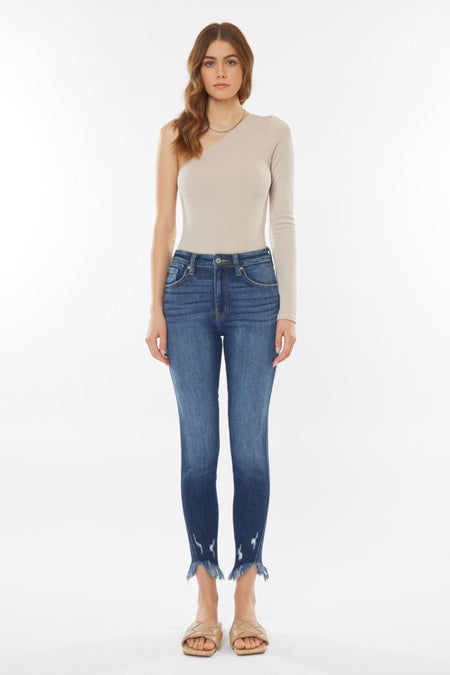 Kancan Raw Hem High Waist Cropped Jeans - AnAs Market