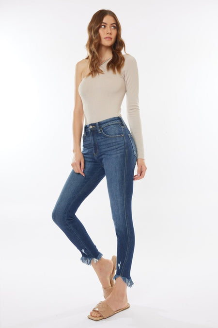 Kancan Raw Hem High Waist Cropped Jeans - AnAs Market