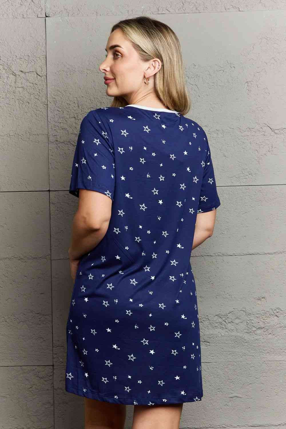 MOON NITE Quilted Quivers Button Down Sleepwear Dress - S. M. & Co. Pajamas