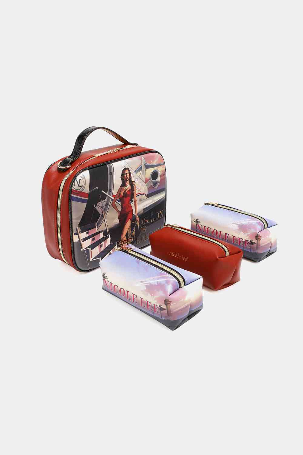 Nicole Lee USA Printed Handbag with Three Pouches - AnAs Market