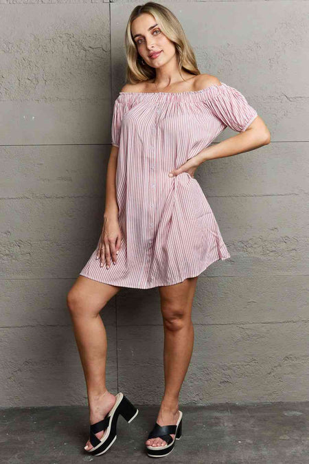 Ninexis Show Compassion Off The Shoulder Mini Dress - AnAs Market