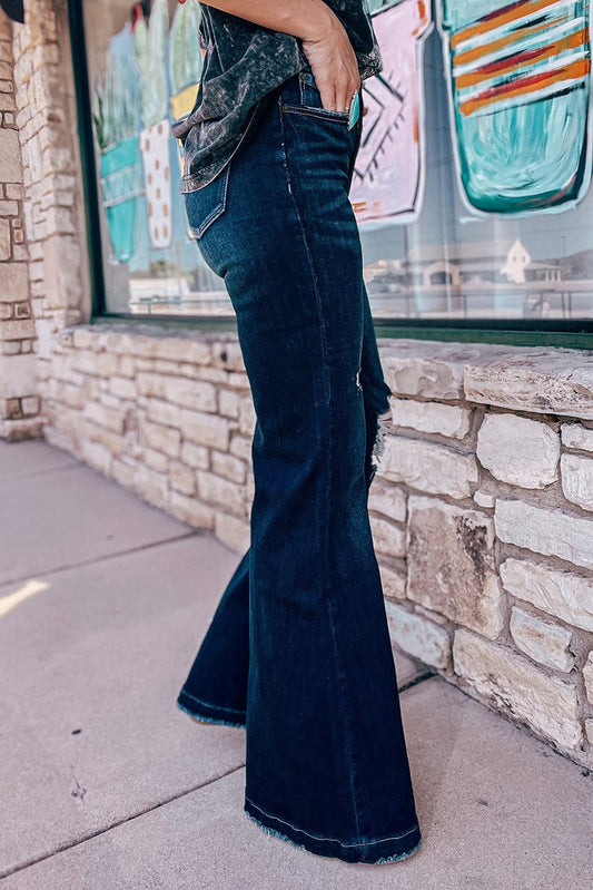 Teal High Rise Bell Bottom Jeans - AnAs Market